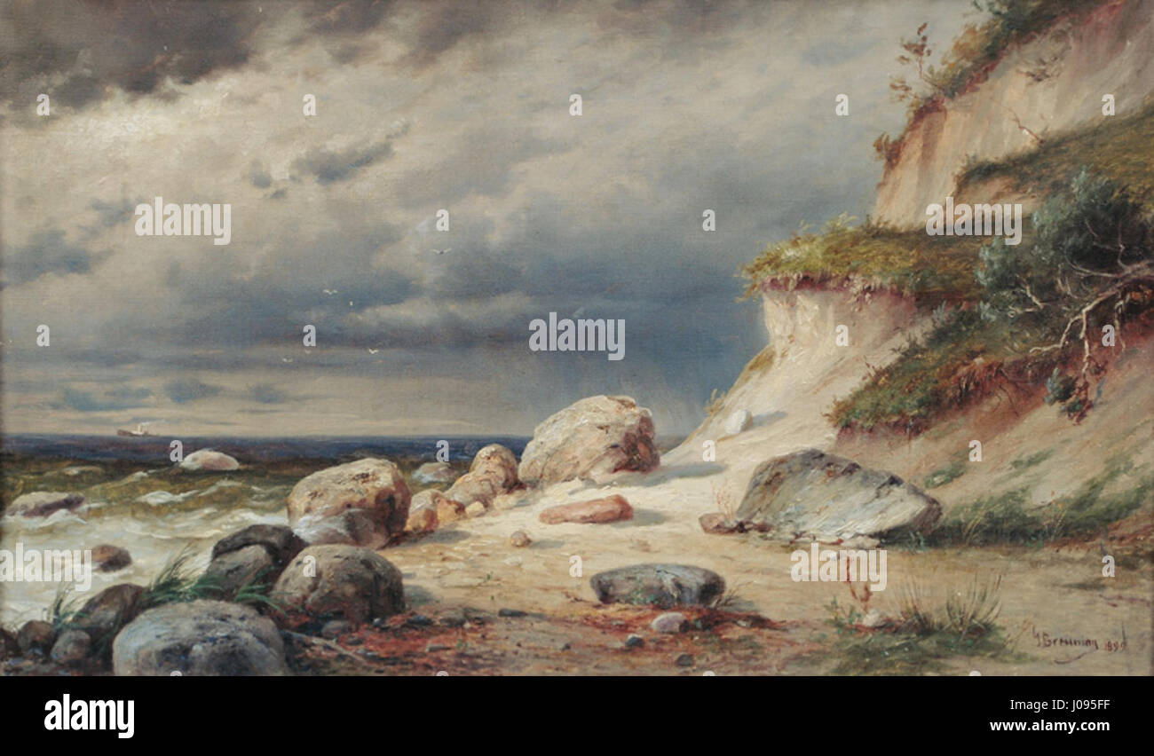 Gustav Breuning's painting 'The Beach of Göhren on Rugia' depicts the ...