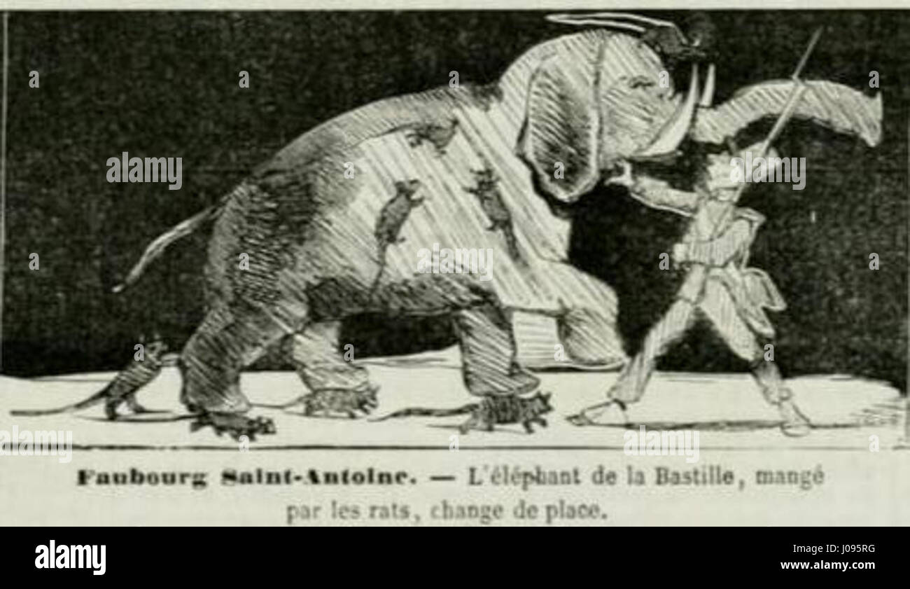 The artwork 'L'éléphant de la Bastille' depicts the iconic elephant ...