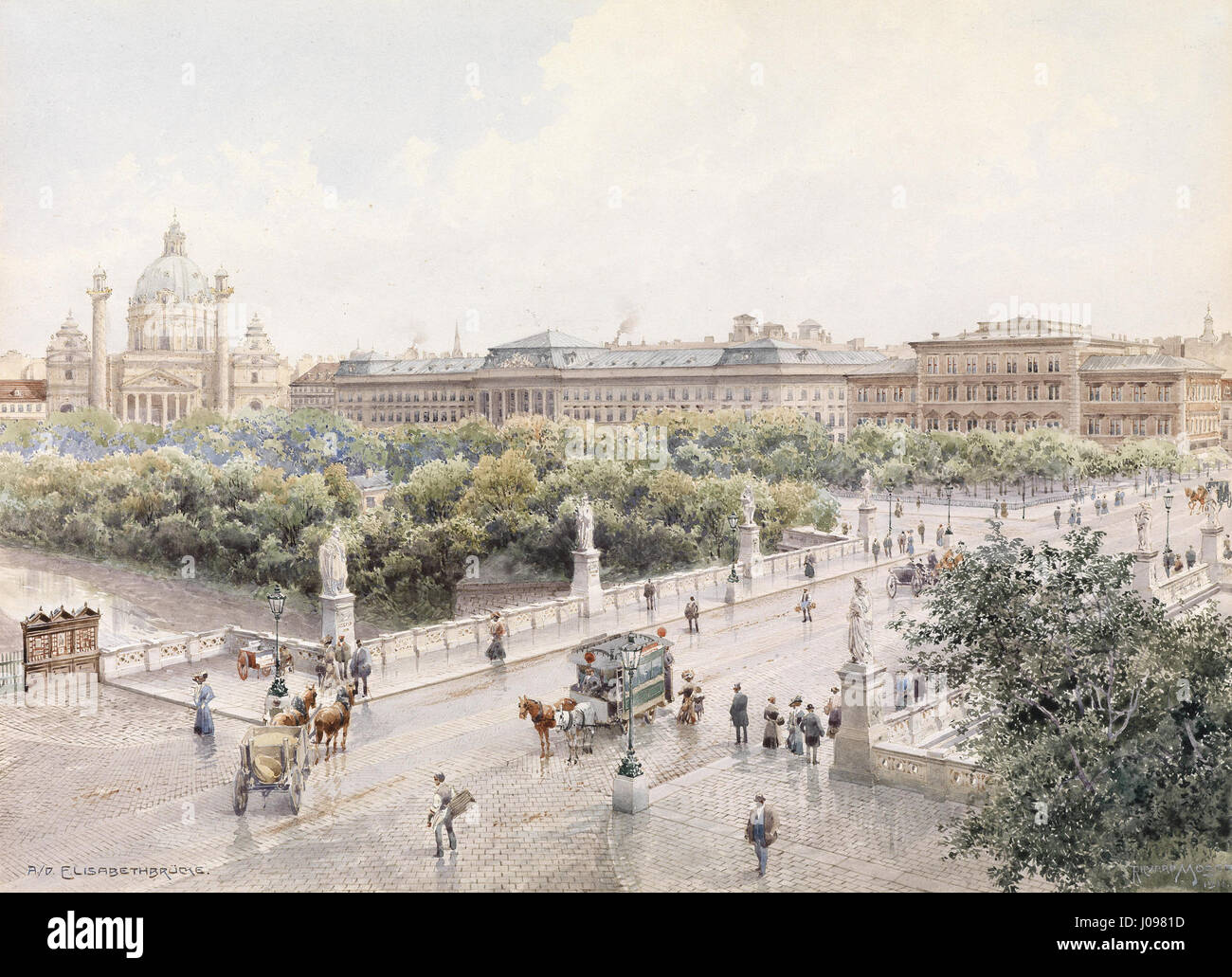 Richard Moser Wien Elisabethbrücke 1911 Stock Photo - Alamy