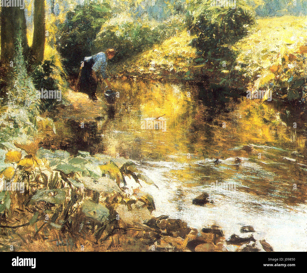 Près de la rivière. Evariste Carpentier Stock Photo Alamy
