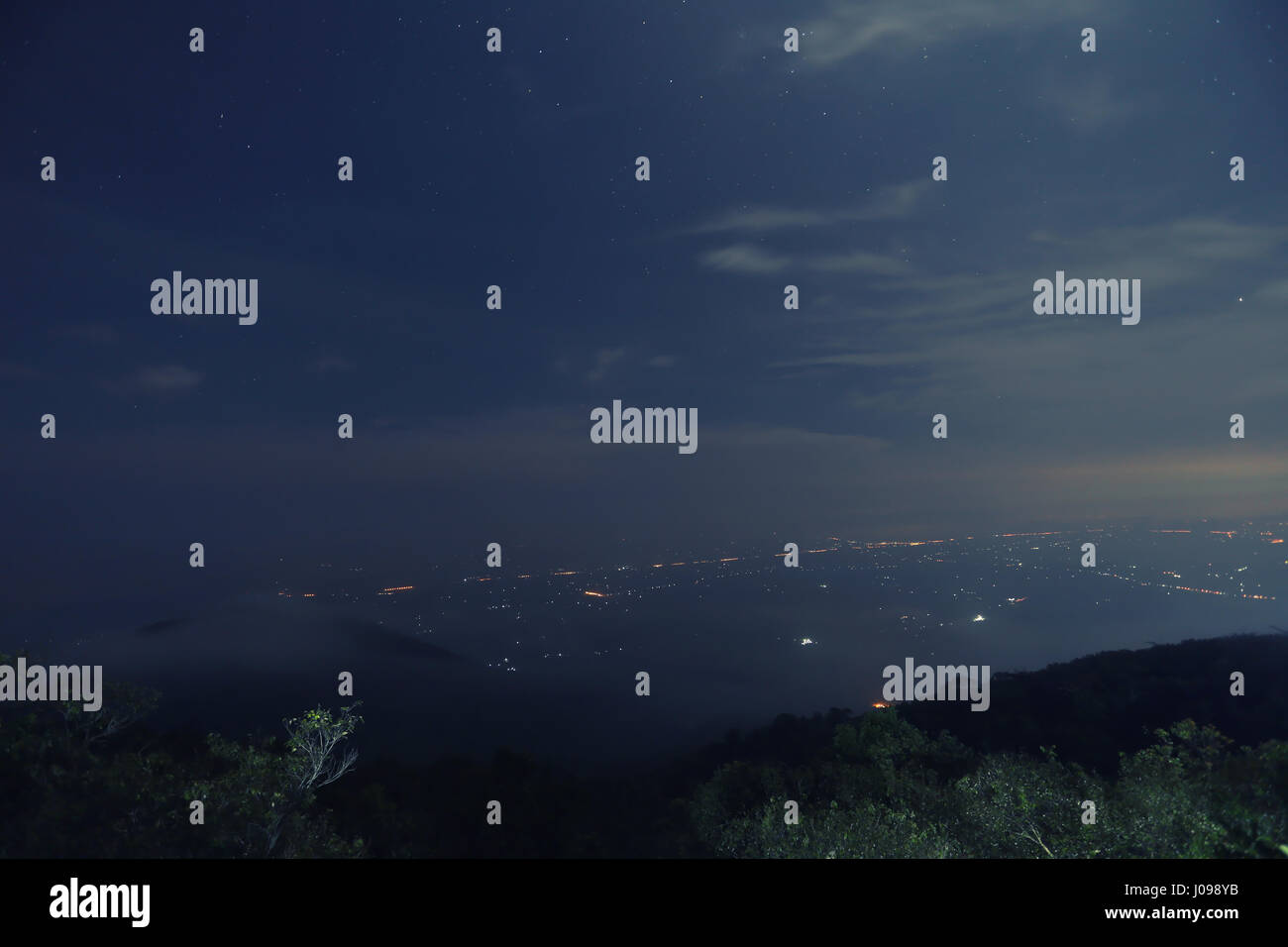Night Landscape of Khitchakut Mountain in Chanthaburi province Holy ...