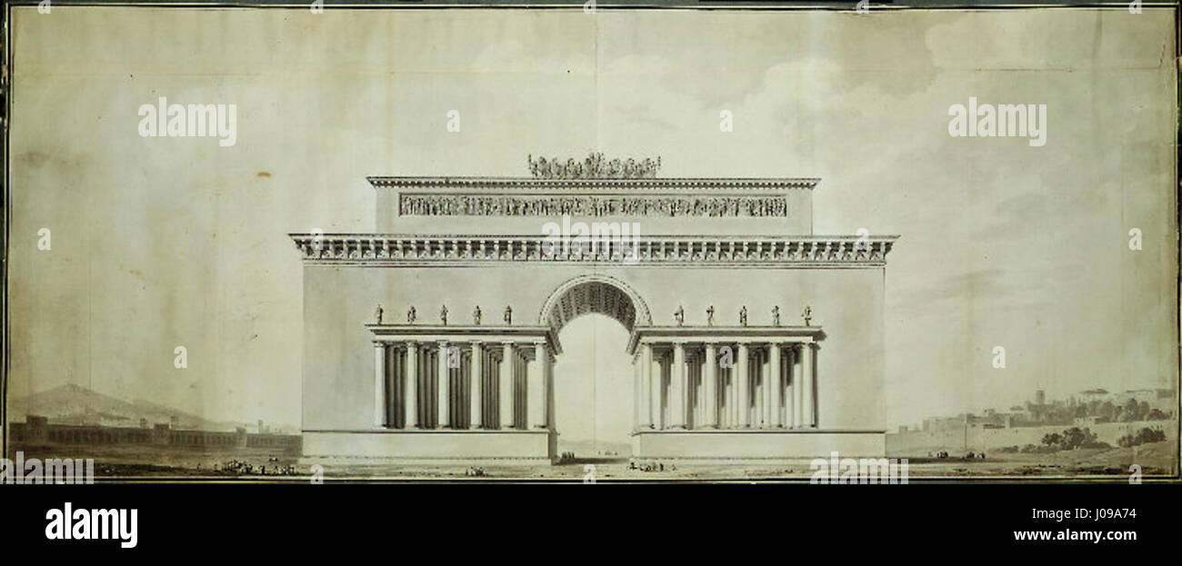 Étienne-Louis Boullée - elevation of the Arc de Triomphe Stock Photo