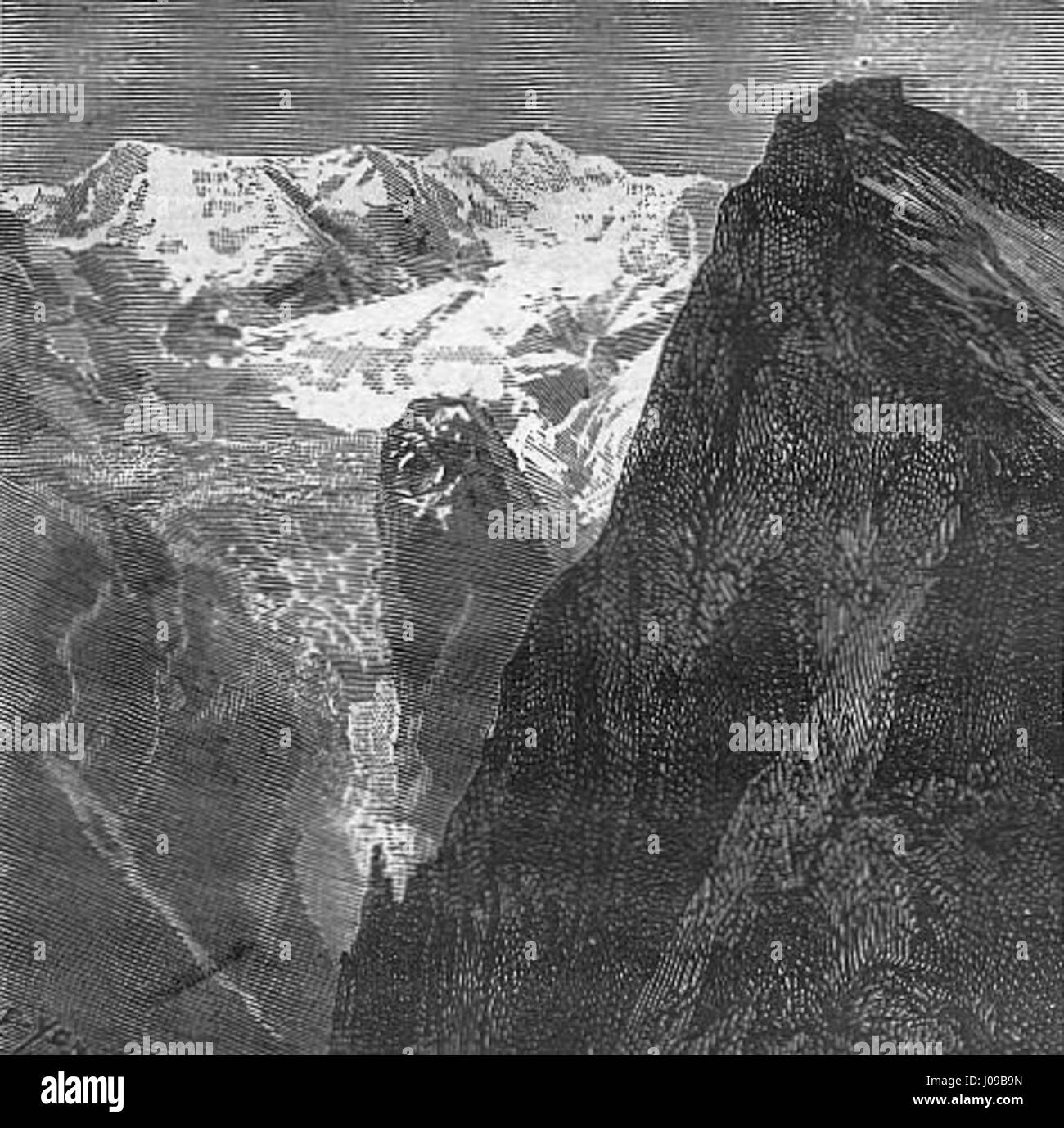 'Quarantième ascension française au mont Blanc' by Edmond Yon 01 Stock Photo