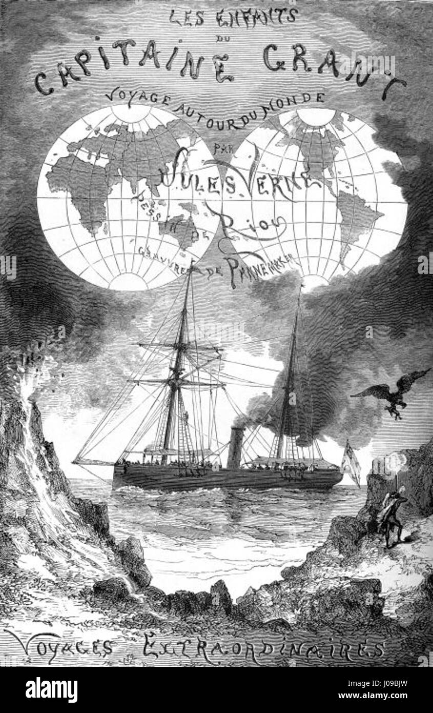 Édouard Riou's illustration 'The Children of Captain Grant' depicts a ...