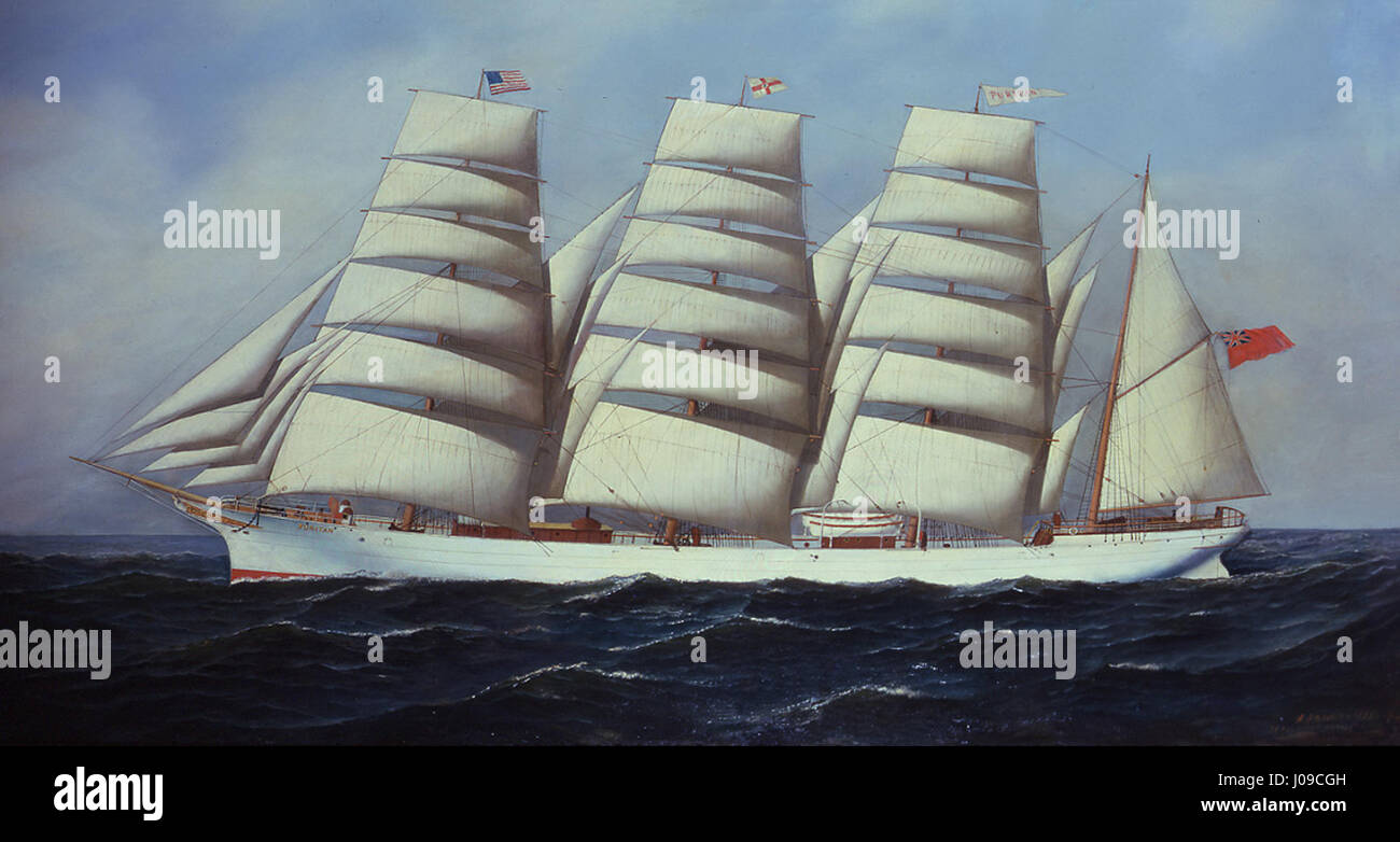 ‘The four-masted barque ‘Puritan’’ by Antonio Jacobsen is a maritime ...