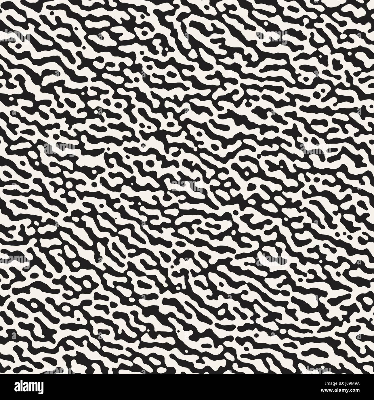 Vector Seamless Grunge Pattern. Black and White Organic Shapes. Messy ...
