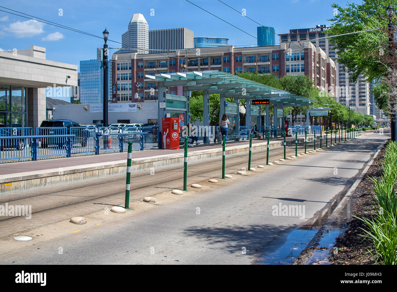 April 2017, Houston, Texas Metro light rail station on Main Street