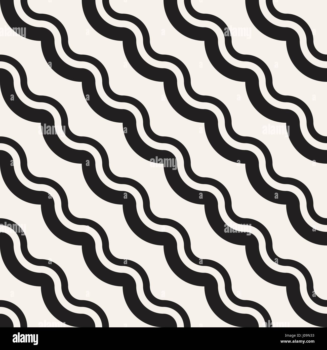 Seamless wavy lines pattern. Repeating vector texture. Stylish stripes ...