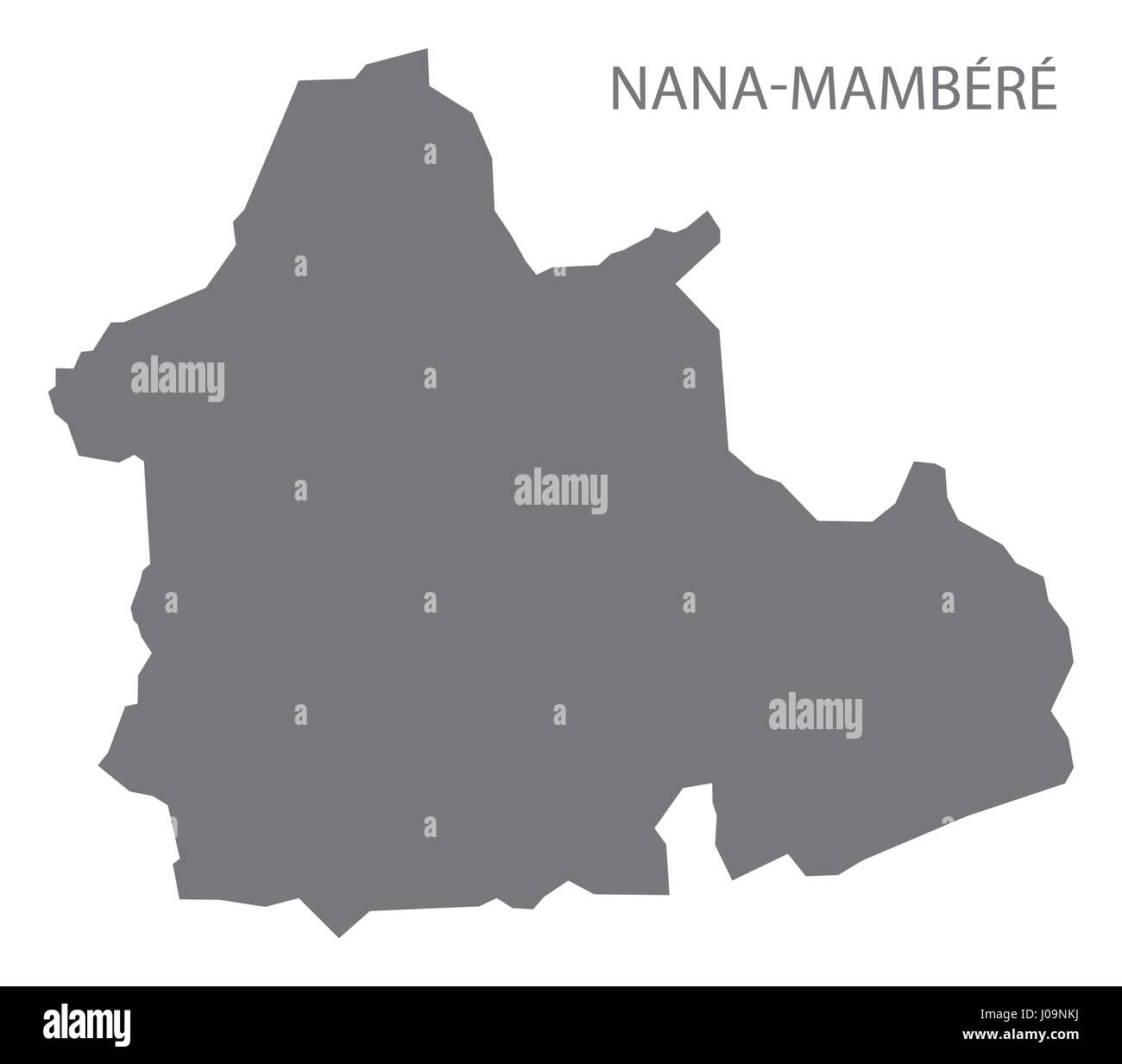 Nana-Mambere prefecture map grey illustration silhouette Stock Vector