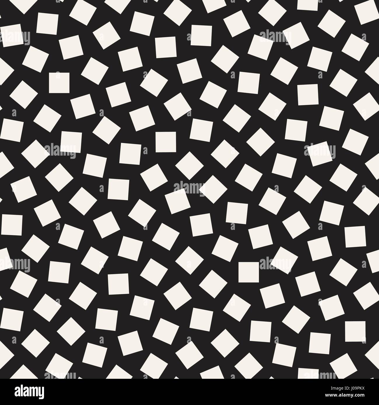 Geometric Scattered Shapes. Vector Seamless Black and White Pattern ...