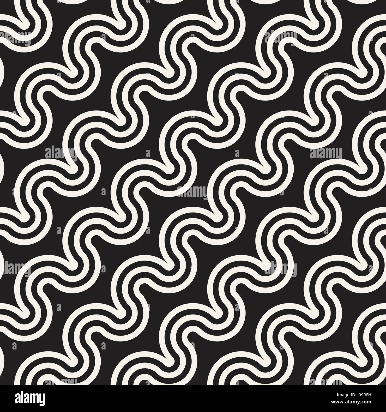 Seamless wavy lines pattern. Repeating vector texture. Stylish stripes ...