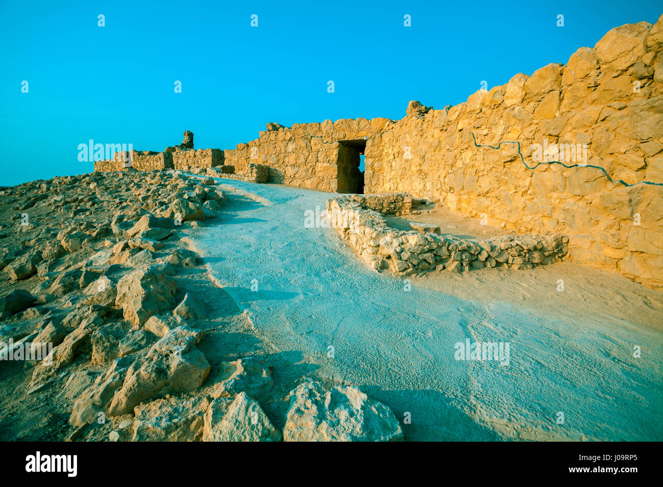 Ruins of King Herod's palace in Judaean Desert. Mount Yair, Masada Stock Photo