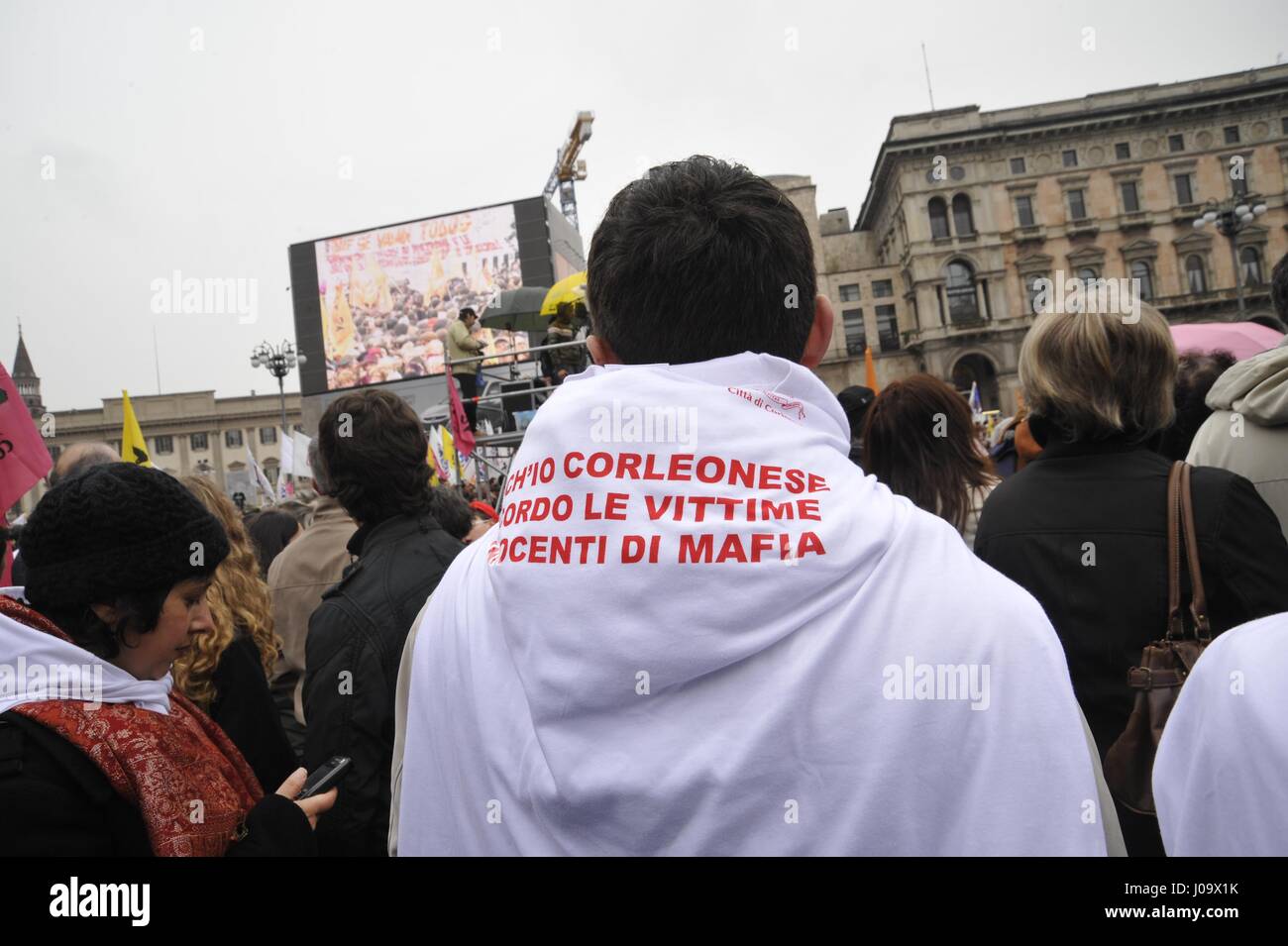 Milan (Italy), Day of Memory and Engagement remembering the victims of the mafia, promoted by the Libera, association against the mafia Stock Photo