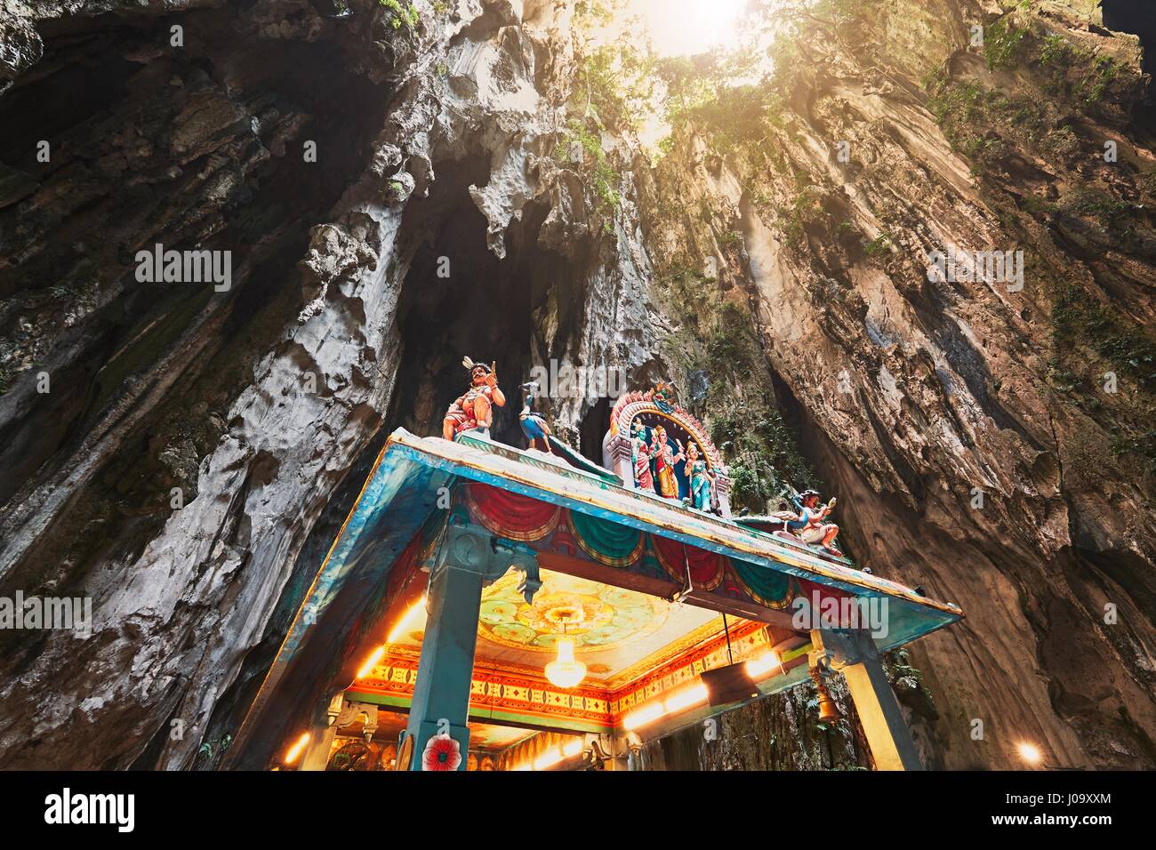 Hindu temple in the middle of the Batu Caves. Kuala Lumpur, Malaysia Stock Photo