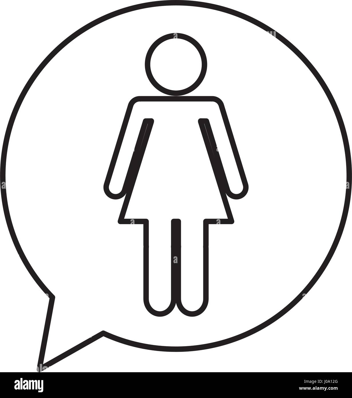 speech bubble with woman avatar figure silhouette icon Stock Vector ...