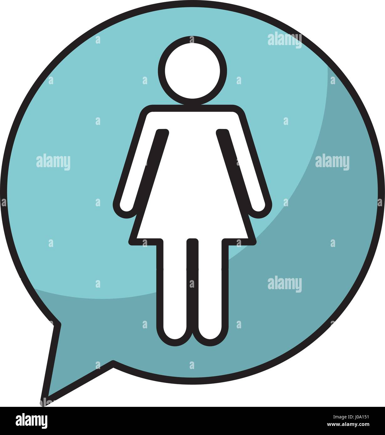 speech bubble with woman avatar figure silhouette icon Stock Vector ...