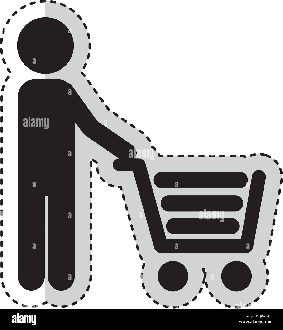 human figure with shopping cart isolated icon Stock Vector Image & Art ...