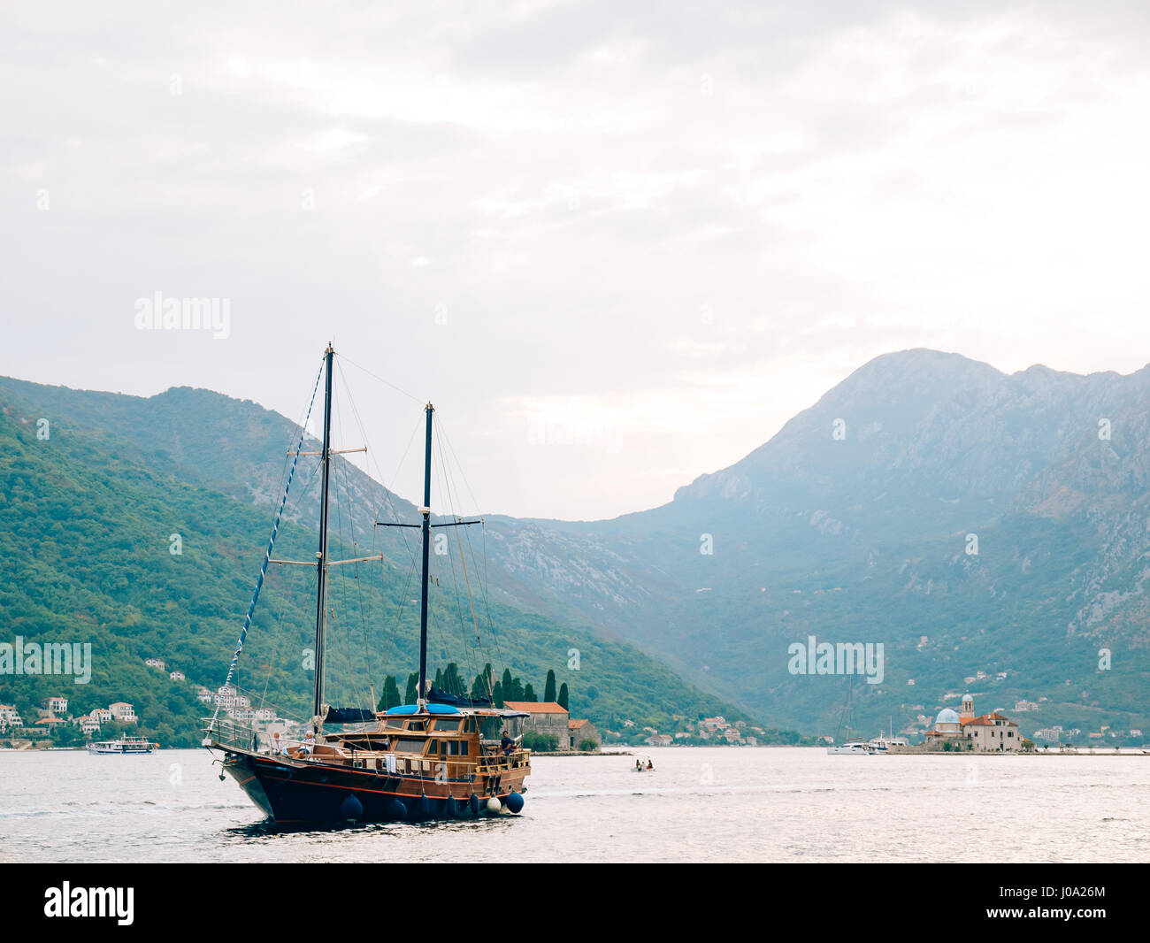 Wooden sailing ship. Montenegro, Bay of Kotor Stock Photo Alamy