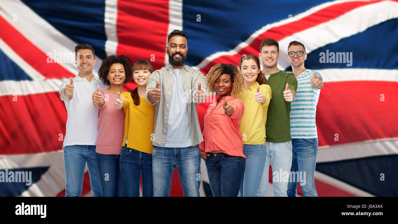 international group of people showing thumbs up Stock Photo - Alamy