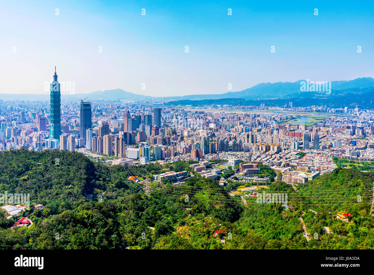 View of Taipei city with nature Stock Photo