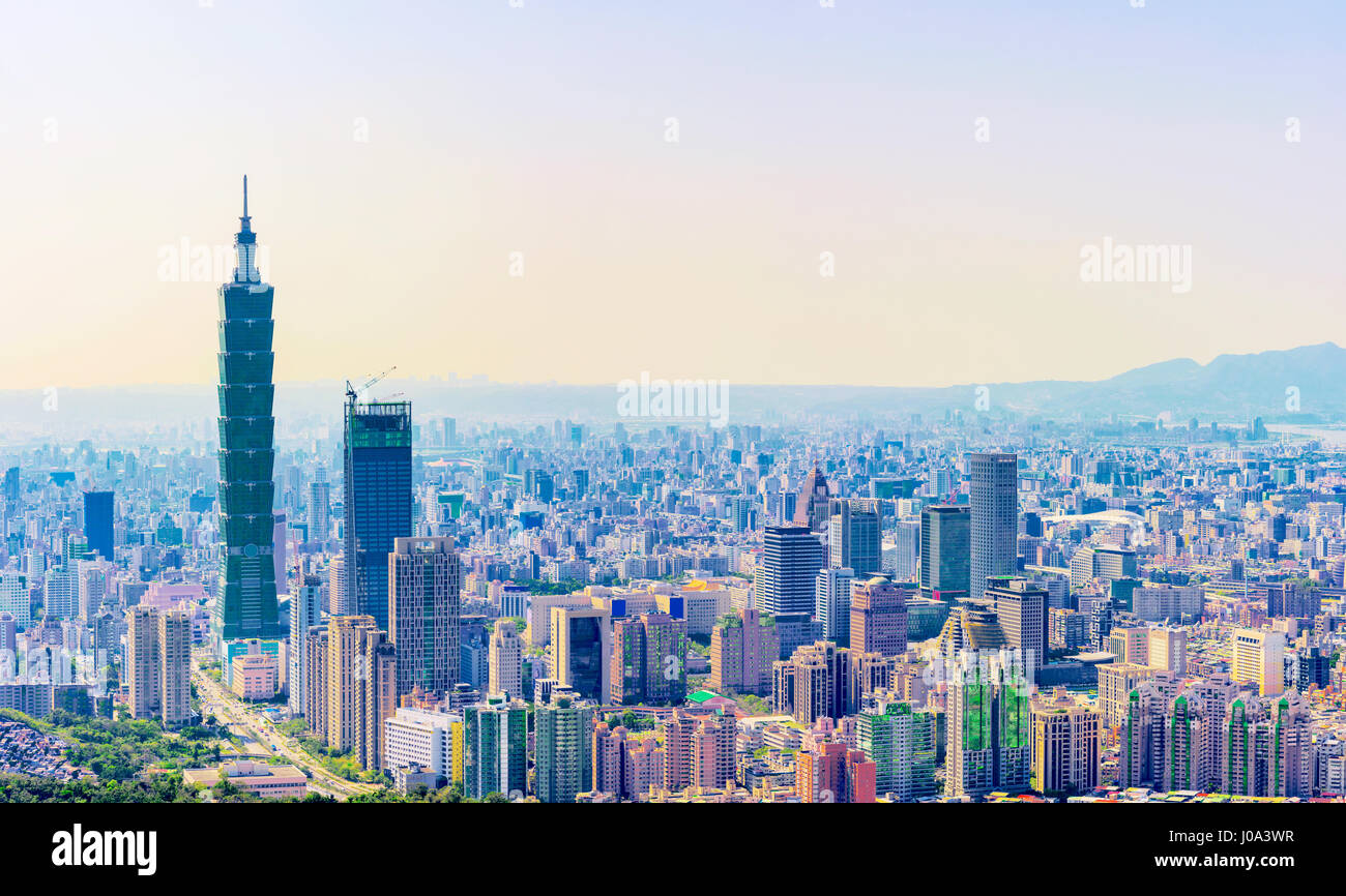 Cityscape of Taipei, Taiwan Stock Photo