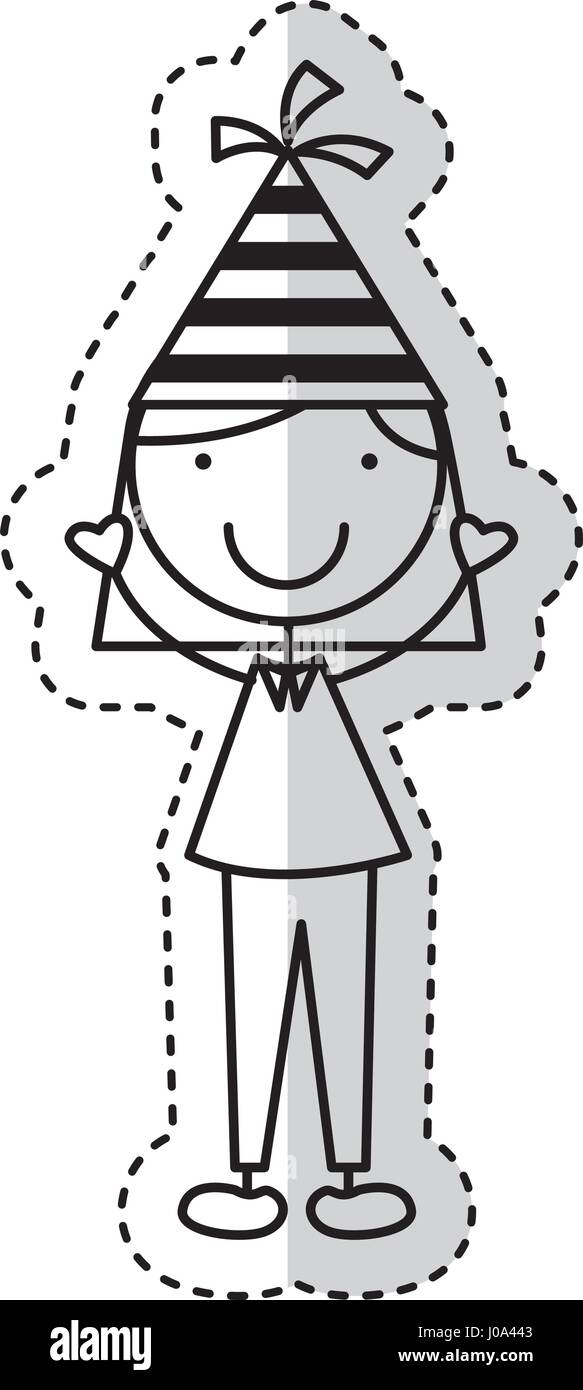 cute little girl with hat party character Stock Vector Image & Art - Alamy