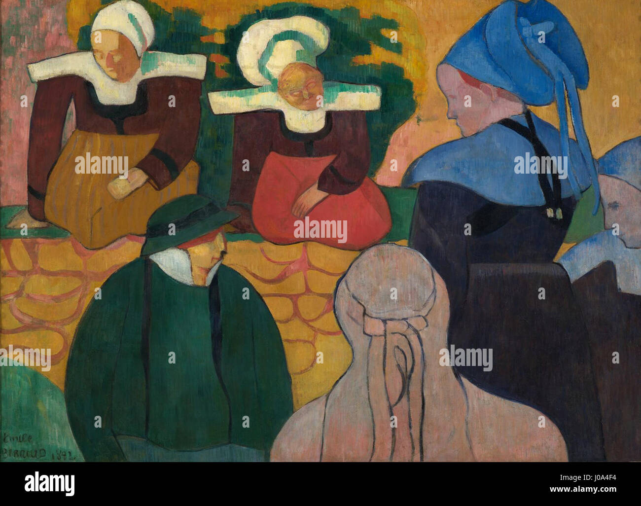 Émile Bernard Breton Women at a Wall Stock Photo Alamy