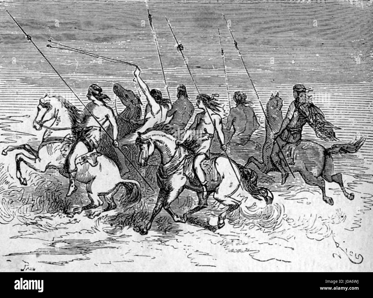 'The Children of Captain Grant' by Édouard Riou illustrates a scene ...