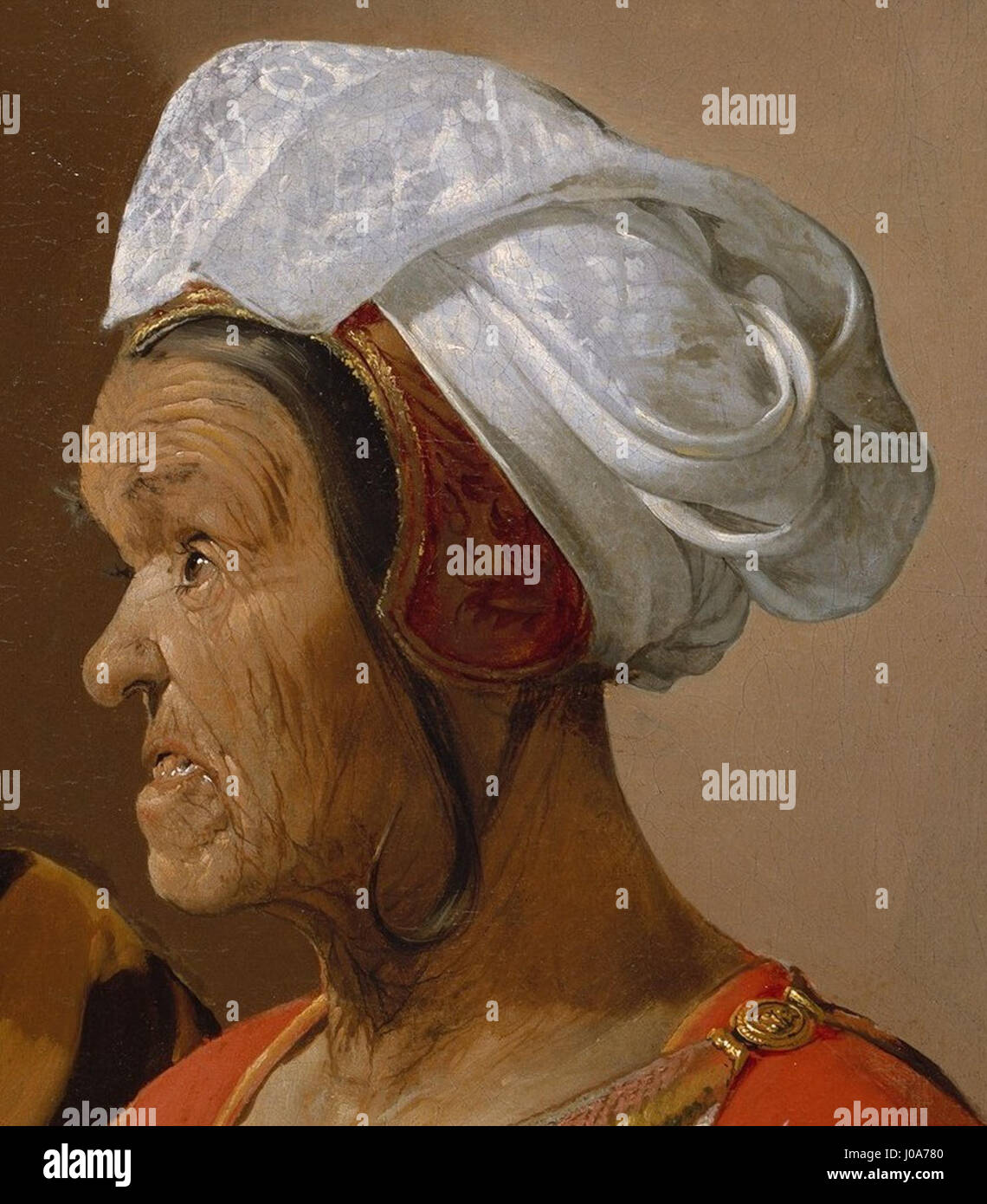 La Diseuse de bonne aventure La Tour détail visage vieille femme Stock Photo Alamy
