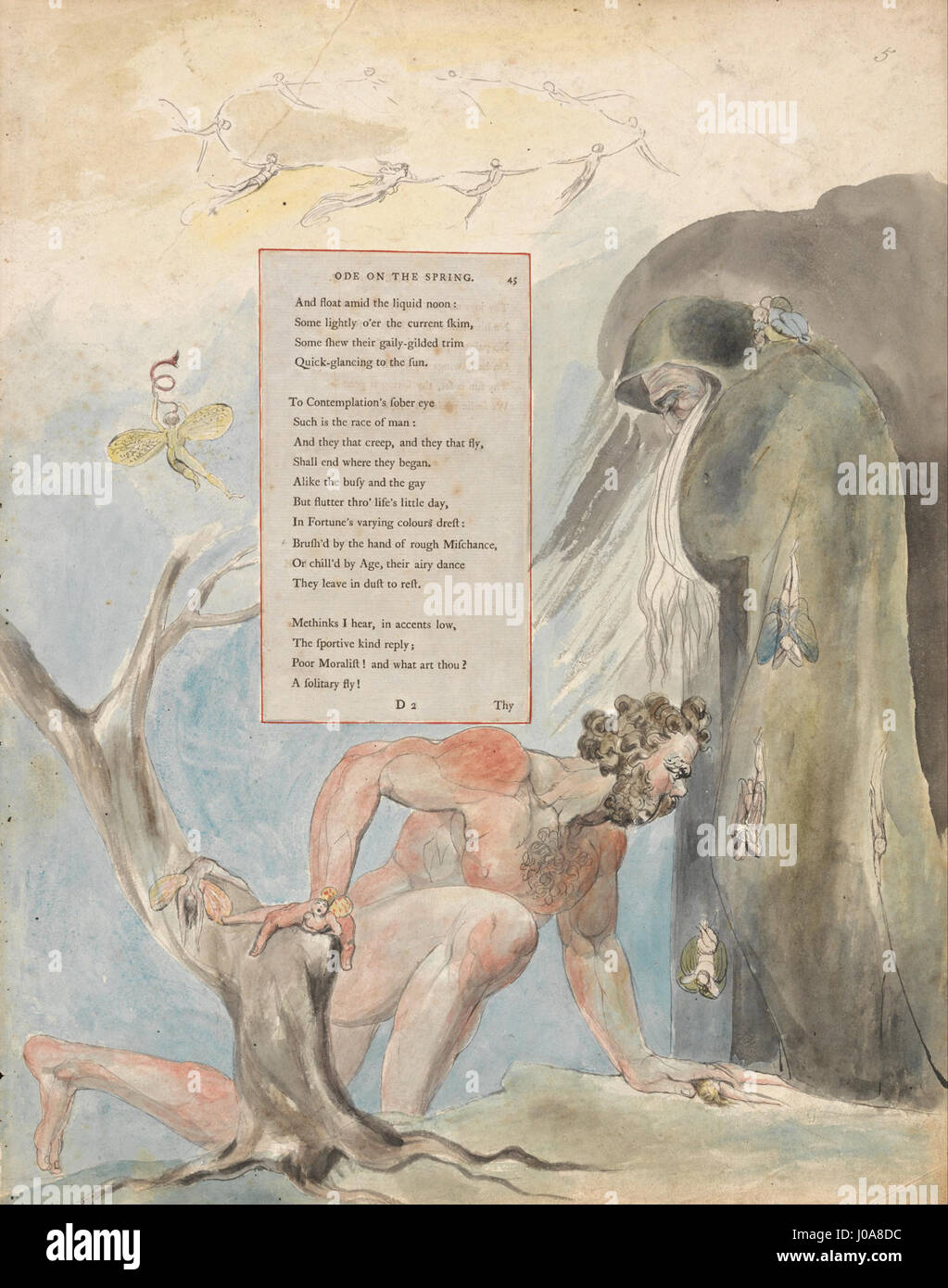 This illustration by William Blake, titled 'The Poems of Thomas Gray ...