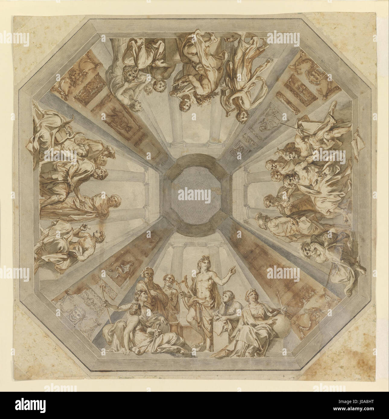 Tommaso Maria Conca - Study for  The Triumph of Apollo  for the Ceiling of the Sala delle Muse, Museo Pio-Clementino, Vati... - Stock Photo