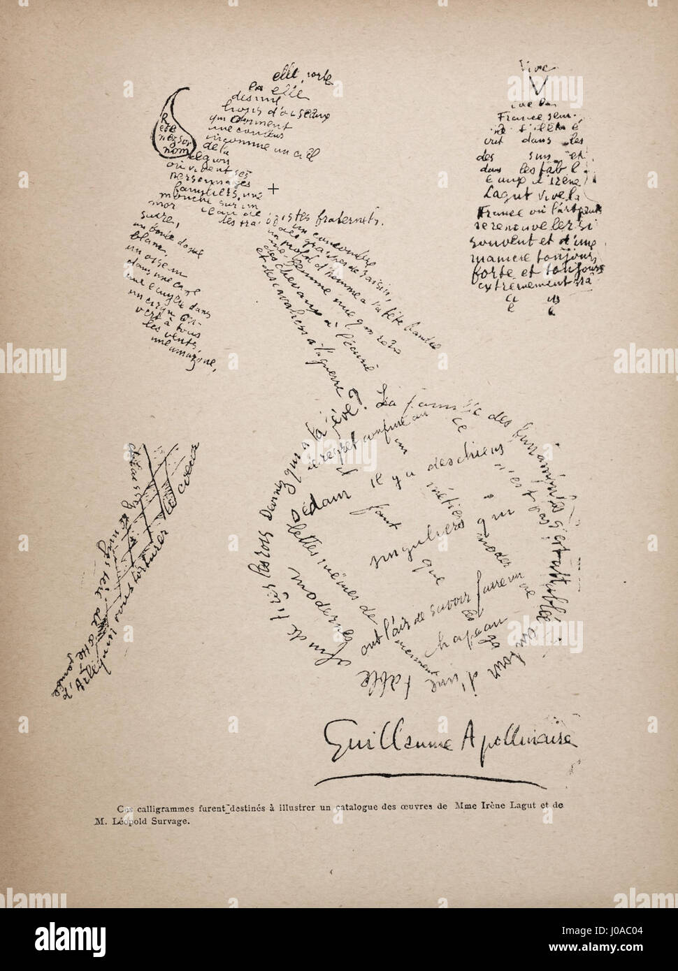 Apollinaire calligramme hi-res stock photography and images - Alamy