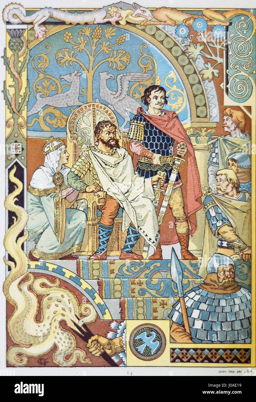 Eugène Grasset's illustration from 'Histoire des Quatre Fils Aymon ...