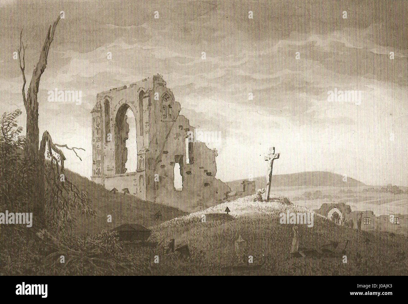 Ruine mit Begräbnis Stock Photo