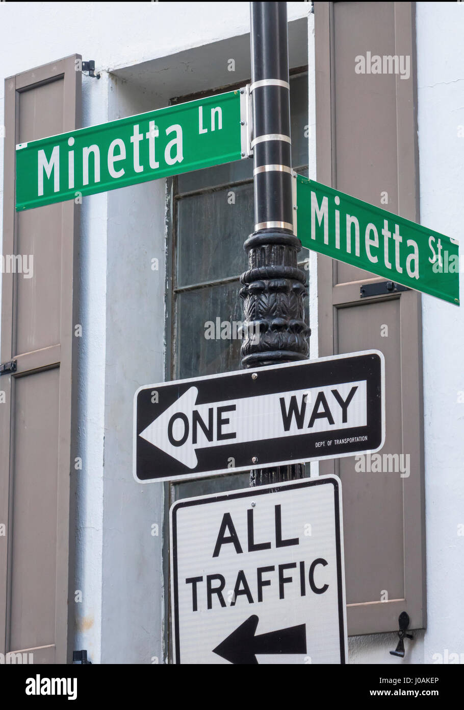 Corner where Minetta Lane meets Minetta Street Stock Photo - Alamy