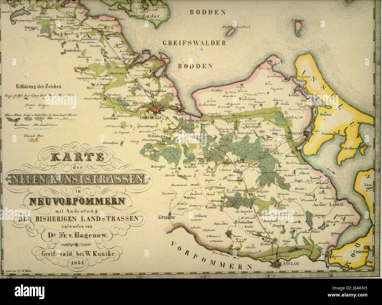The 1834 Pommern-Stragenbau document refers to a construction project ...