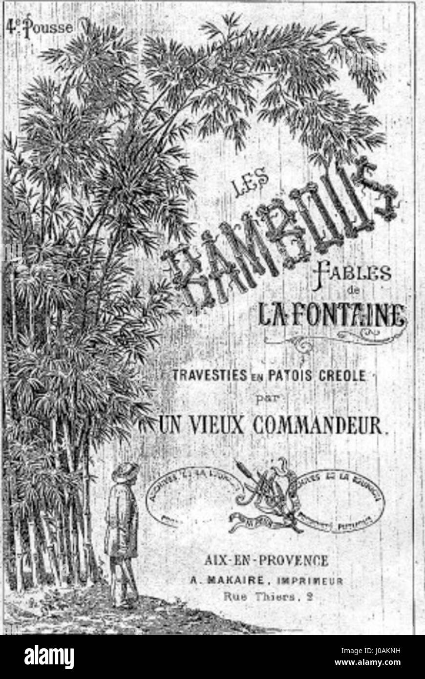Cover of  Les Bambous , Fables de La Fontaine, Travesties en Patois Creole par François-Achille Marbot Stock Photo