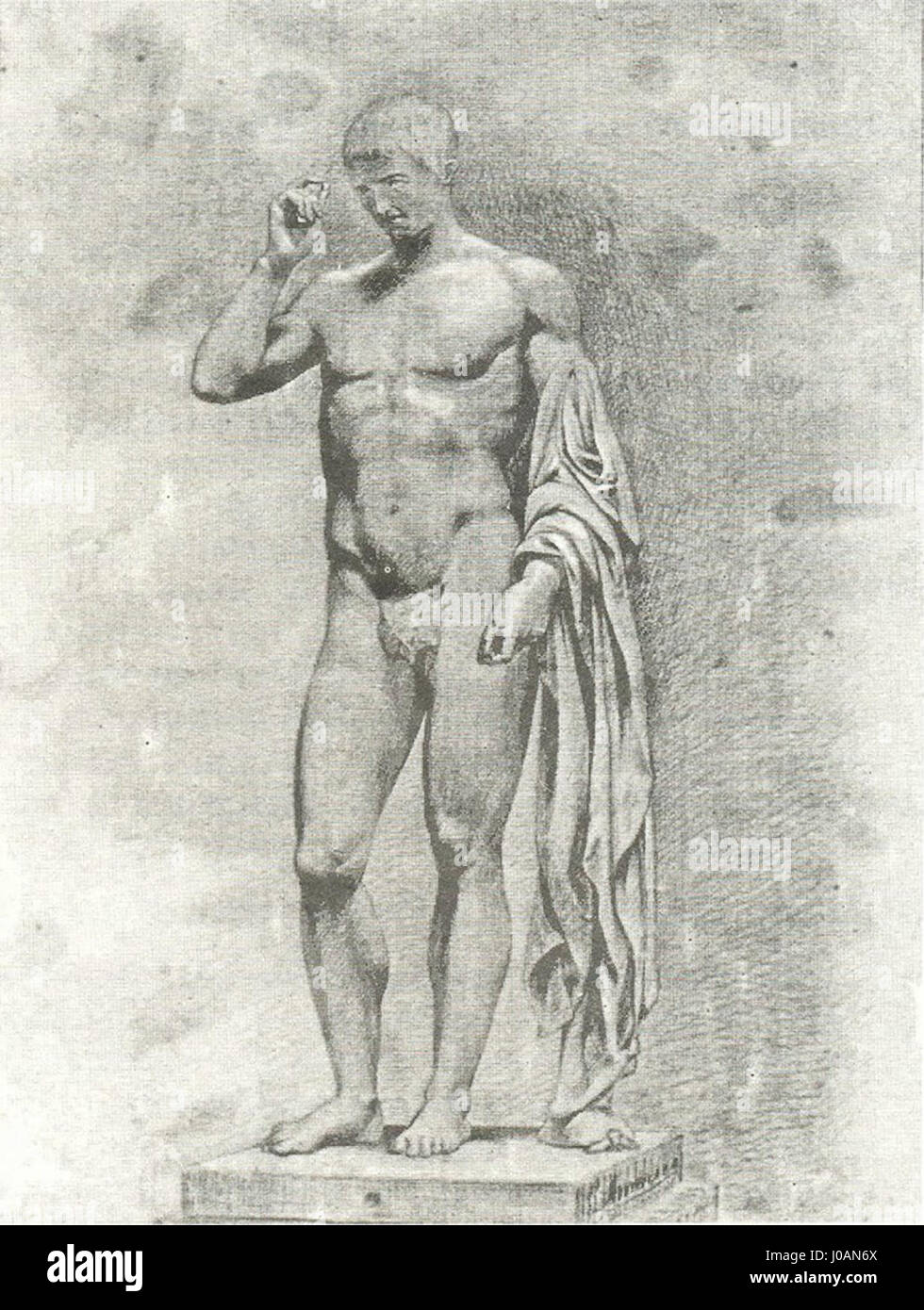 Pedro Américo's 'Cópia de um gesso' is a reproduction of a classical sculpture, reflecting the artist's commitment to academic techniques. The work showcases Américo's attention to detail in replicating the form and texture of the original. Stock Photo