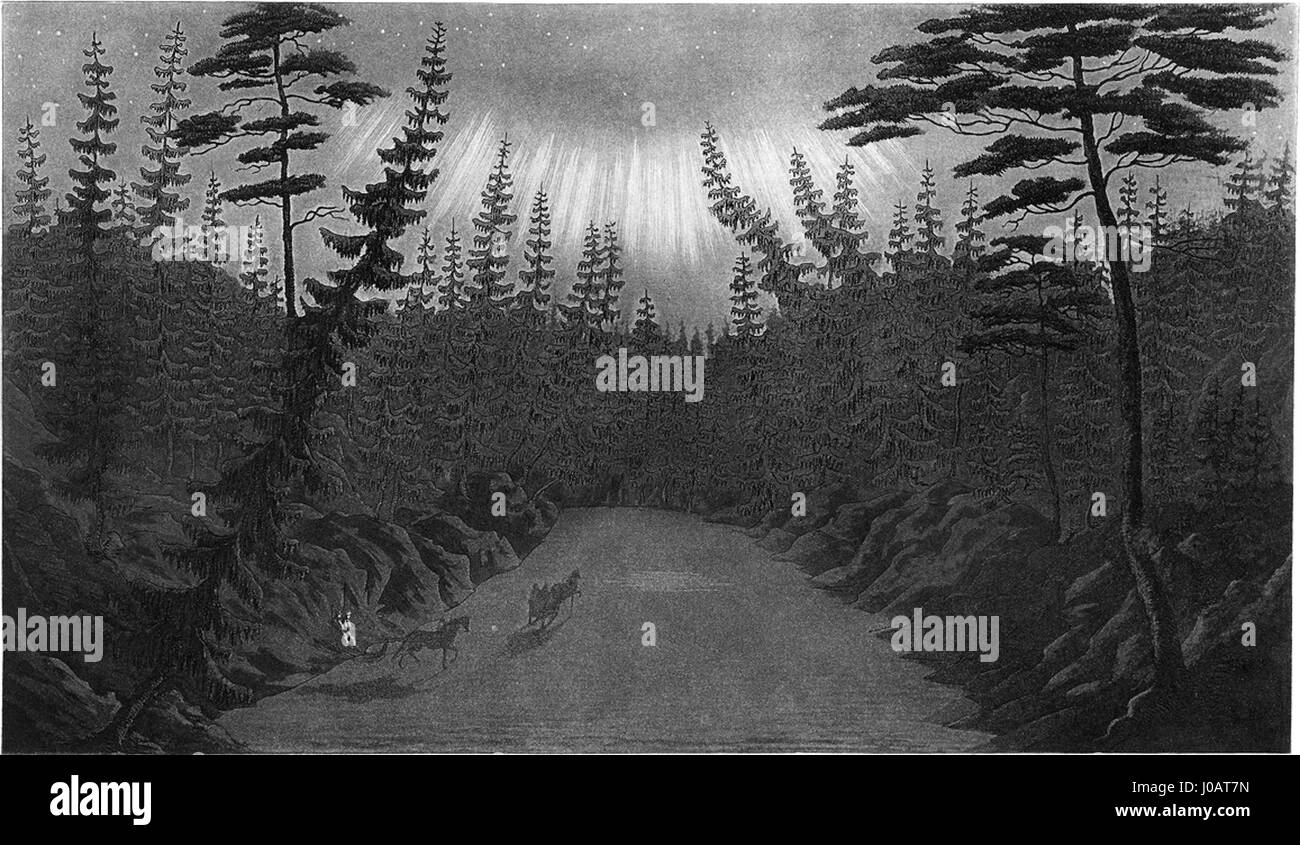 Northern lights night in Black and White Stock Photos & Images - Alamy