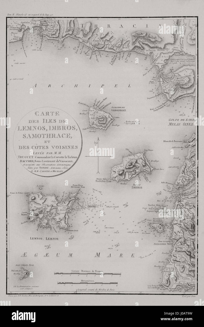 Northeast Aegean - Choiseul-Gouffier, Voyage pittoresque de la Grèce, Paris, 1809 Stock Photo