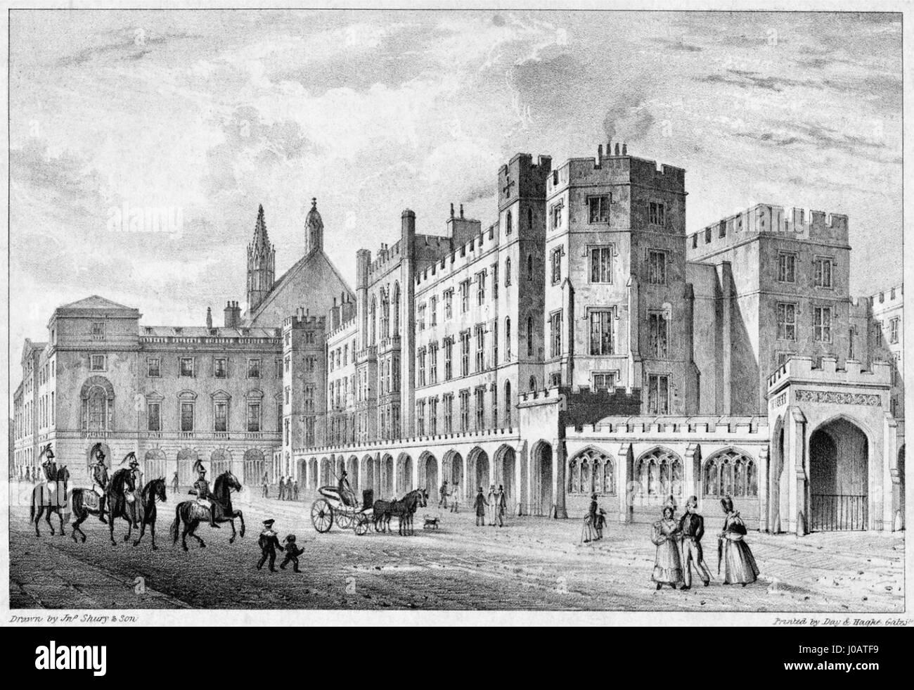 Print of Houses of Parliament before 1834 Fire Stock Photo