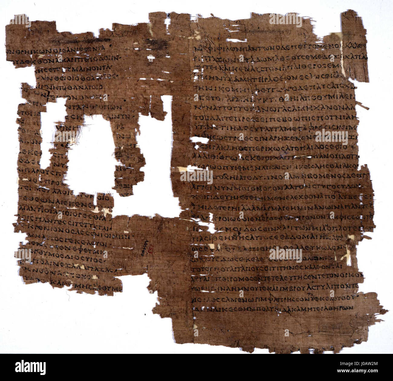 Papyrus Oxyrhynchus 551 - Princeton University Library, AM 4405 - Homer, Iliad XIV, 7E28093253,256E28093263 Stock Photo