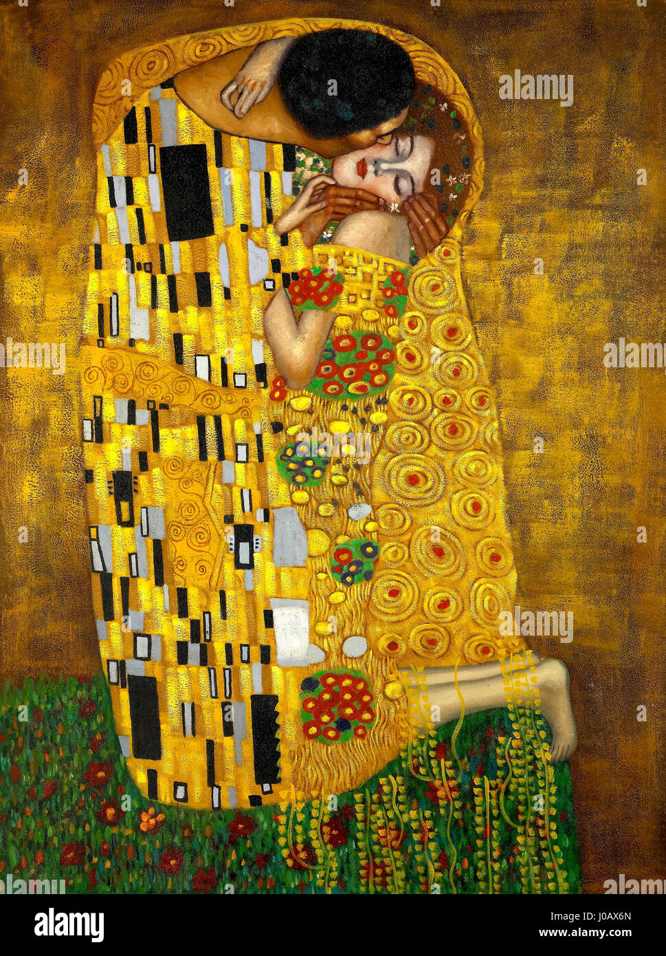The Kiss' by Gustav Klimt, painted between 1907 and 1908, is one