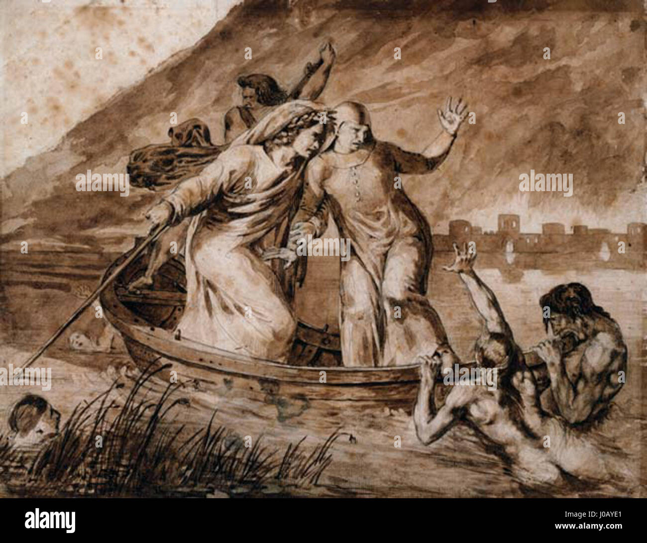 Eugène Delacroix - La barque de Dante, v. 1820 Stock Photo - Alamy