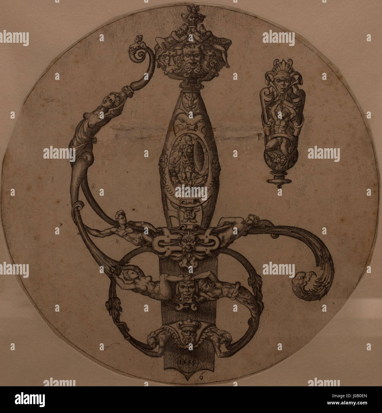 Pierre II Woeiriot de Bouzey Poignée d'épée au guerrier armé (Burin