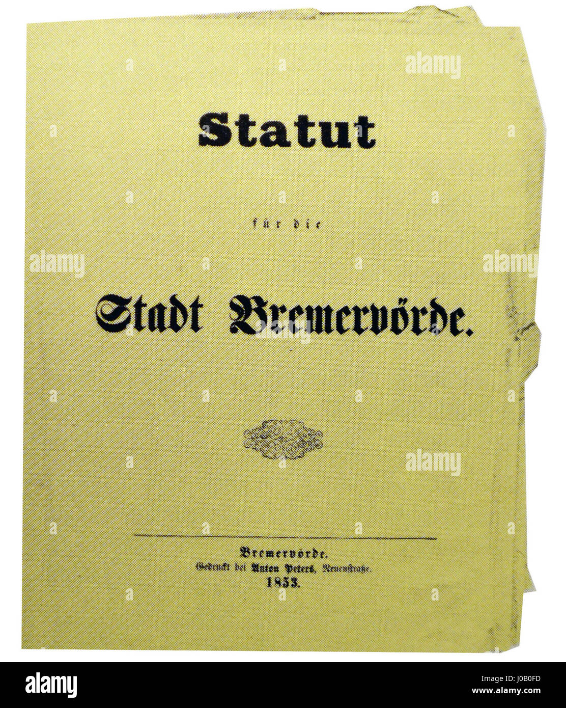 Bremervörde Statut 1853 Stock Photo