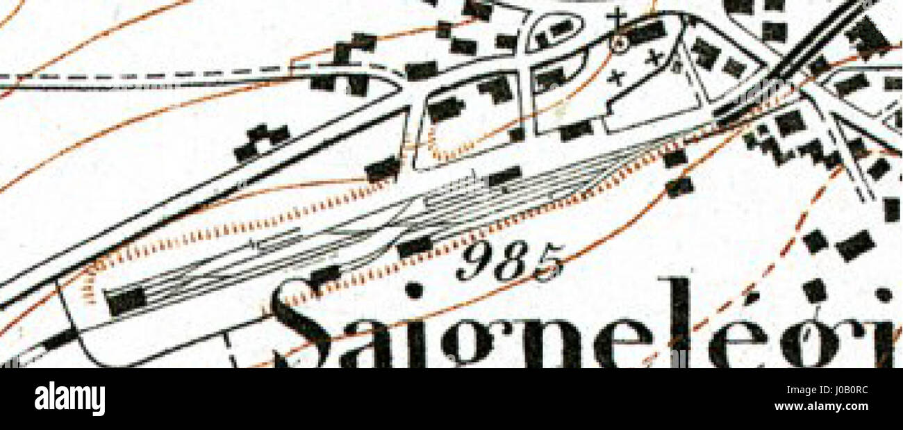 Gleisplan Saignelégier 1904 Stock Photo