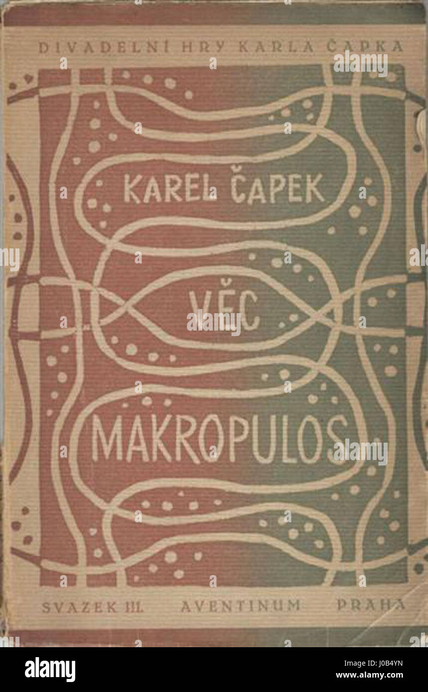 Josef Čapek - Karel Čapek, Věc Makropulos (obálka knihy, 19 Stock Photo -  Alamy