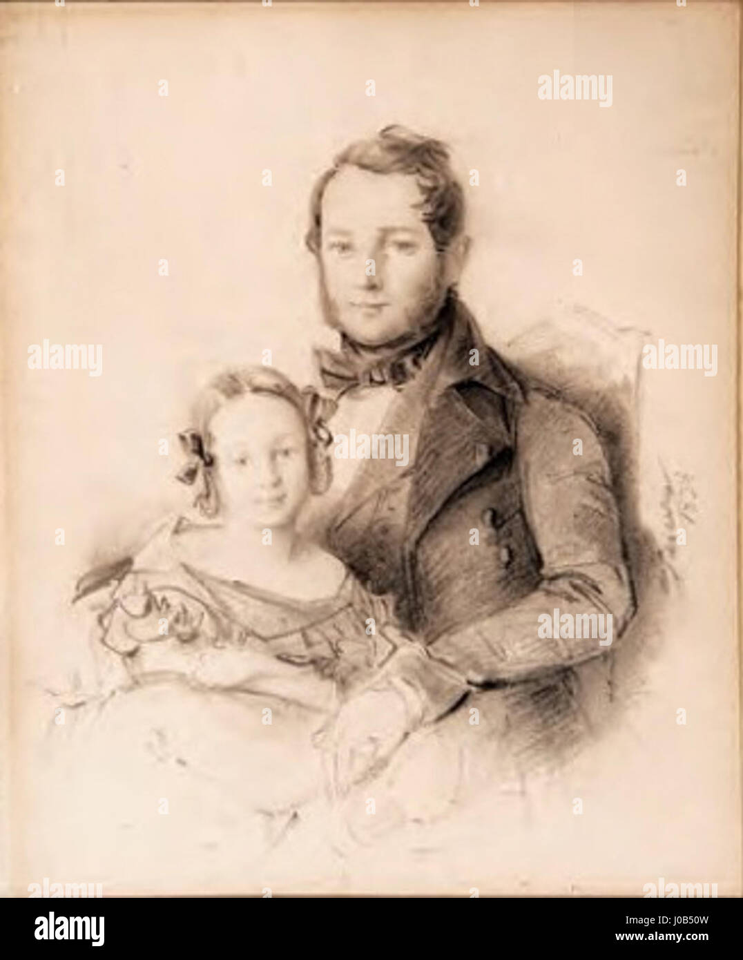 ‘Józef Kaczanowski z córka’ depicts a father and daughter in a tender ...