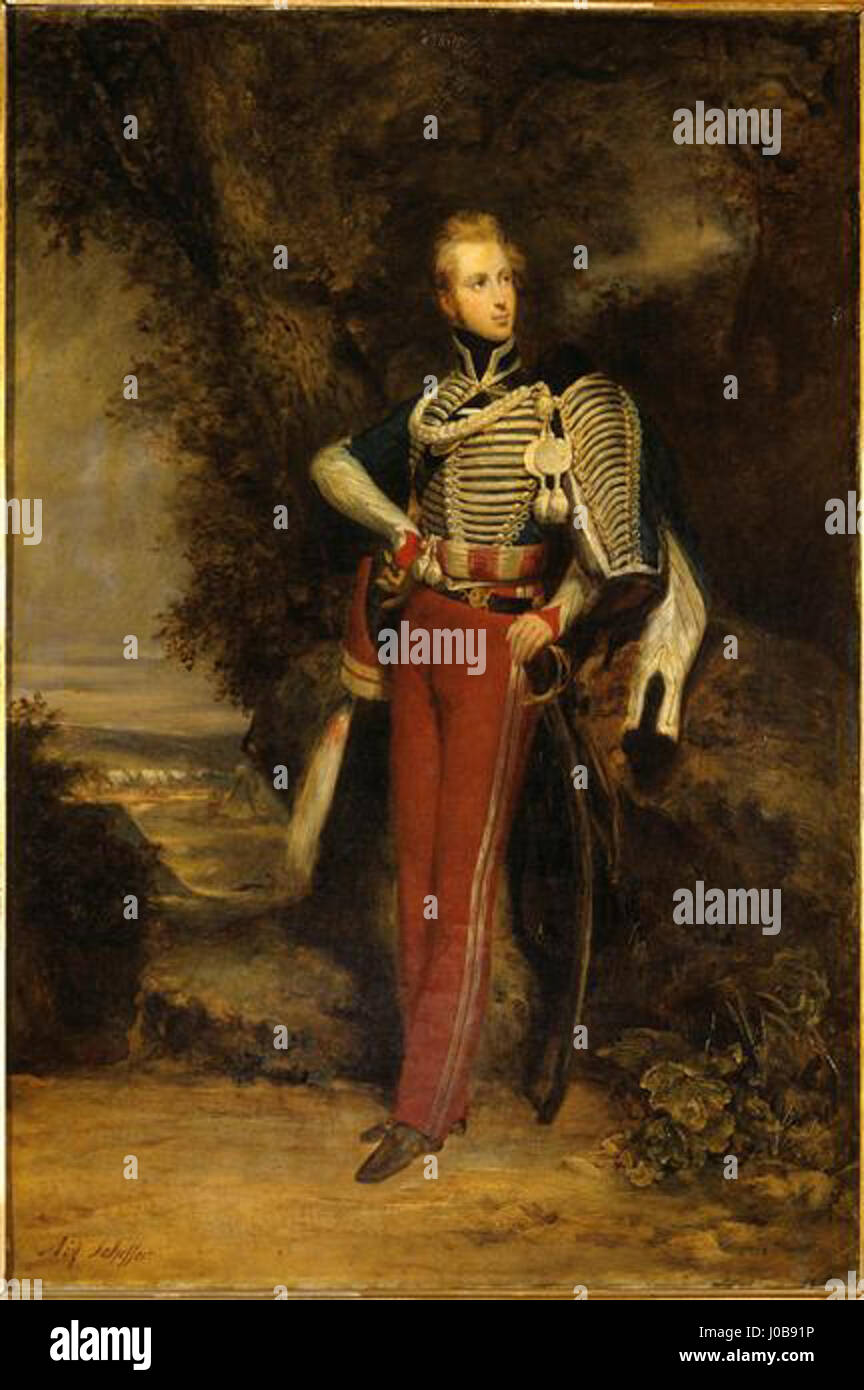 Ferdinand Phillipe, duc de Chartres, futur duc d'Orléans, en uniforme de hussard Stock Photo